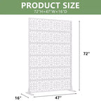 MAYEERTY 72x47 Pannello Paravento per Esterni Bianco Naturale, Set da 6 Pezzi Divisorio Pieghevole Naturale per Cortile e Giardino