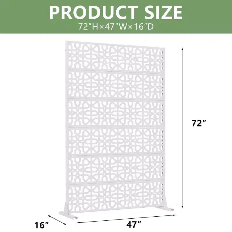 MAYEERTY 72x47 Pannello Paravento per Esterni Bianco Naturale, Set da 6 Pezzi Divisorio Pieghevole Naturale per Cortile e Giardino