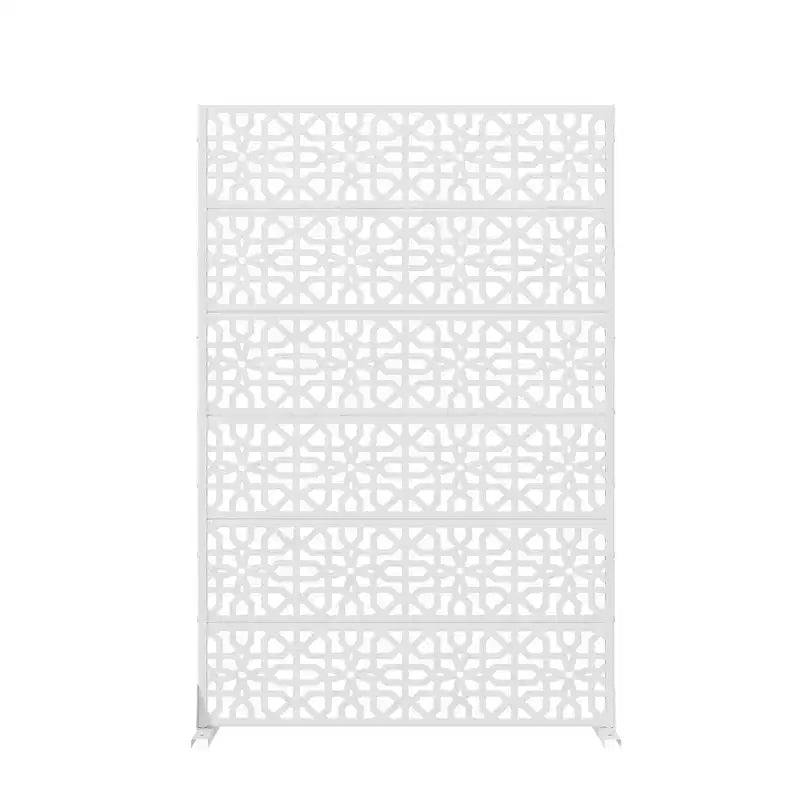 MAYEERTY 72x47 Pannello Paravento per Esterni Bianco Naturale, Set da 6 Pezzi Divisorio Pieghevole Naturale per Cortile e Giardino