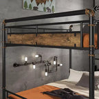 Letto a castello in metallo Twin XL su Twin XL Industriale Smontabile con ringhiere di sicurezza per ragazzi Nero