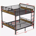 Letto a castello in metallo Twin XL su Twin XL Industriale Smontabile con ringhiere di sicurezza per ragazzi Nero