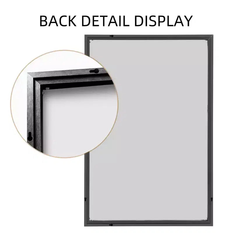 MAYEERTY Specchio da Parete con Bordo Sottile in Lega di Alluminio Angolo Retto Rettangolare Oro 38x26x1 pollici Biadesivo