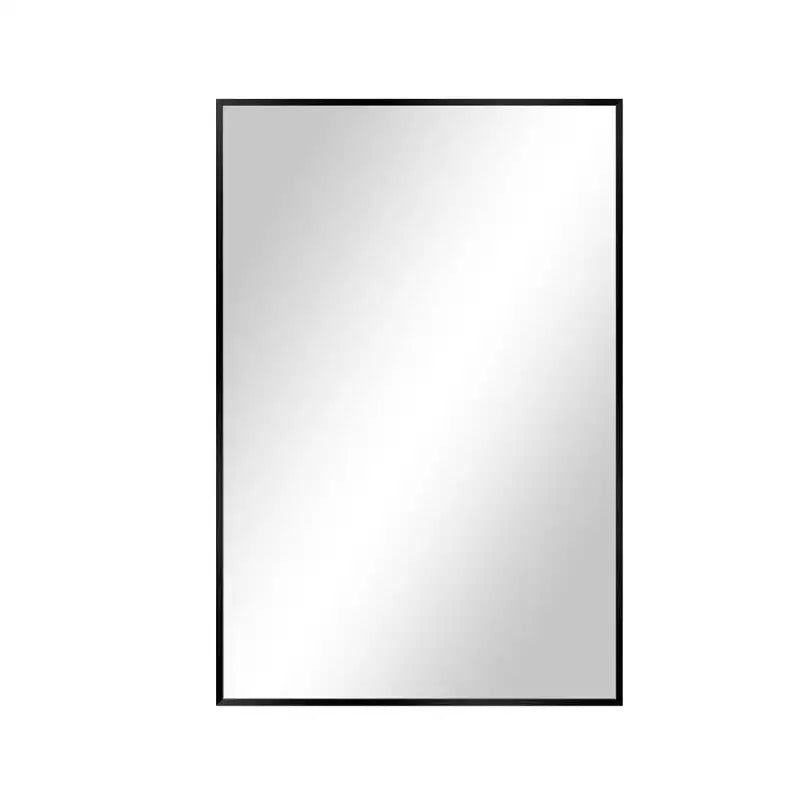 MAYEERTY Specchio da Parete con Bordo Sottile in Lega di Alluminio Angolo Retto Rettangolare Oro 38x26x1 pollici Biadesivo