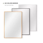 MAYEERTY Specchio da Parete con Bordo Sottile in Lega di Alluminio Angolo Retto Rettangolare Oro 38x26x1 pollici Biadesivo