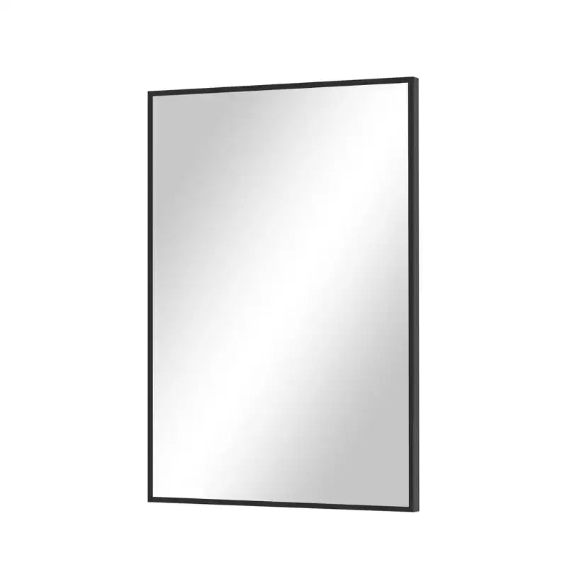 MAYEERTY Specchio da Parete con Bordo Sottile in Lega di Alluminio Angolo Retto Rettangolare Oro 38x26x1 pollici Biadesivo