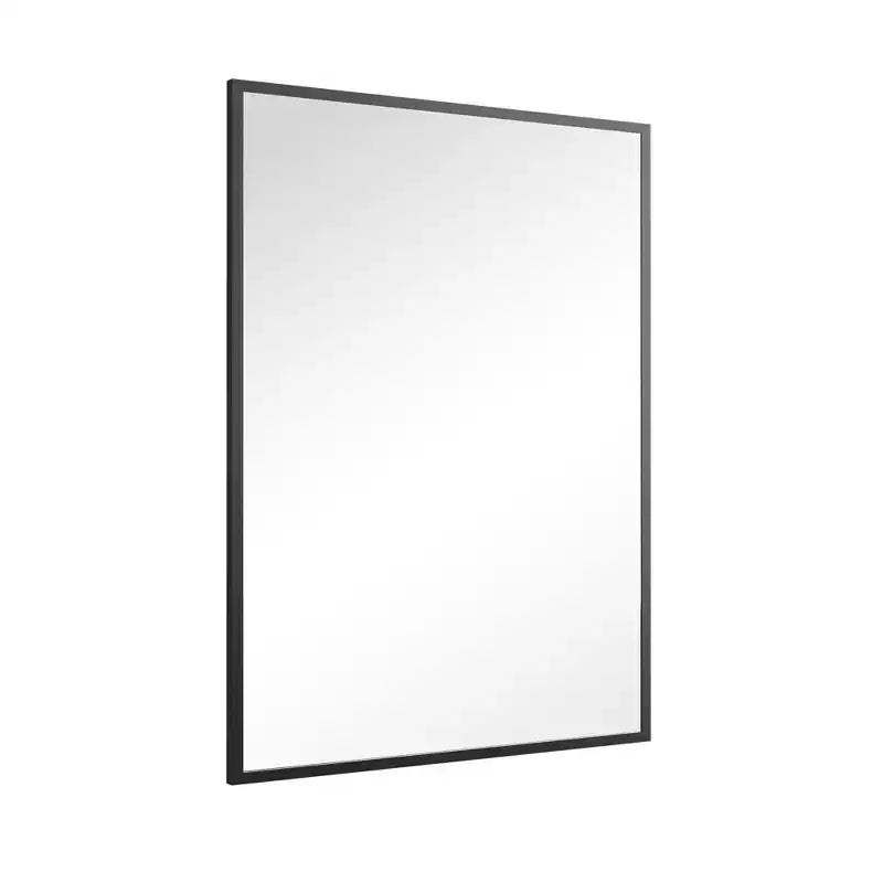 MAYEERTY Specchio da Parete con Bordo Sottile in Lega di Alluminio Angolo Retto Rettangolare Oro 38x26x1 pollici Biadesivo