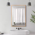 MAYEERTY Specchio da Parete con Bordo Sottile in Lega di Alluminio Angolo Retto Rettangolare Oro 38x26x1 pollici Biadesivo