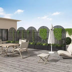 Fioriera MAYEERTY con spalliera in ferro, nera, ad arco, linea parallela, stile 01, 72x35x16 pollici, set da 3 pezzi