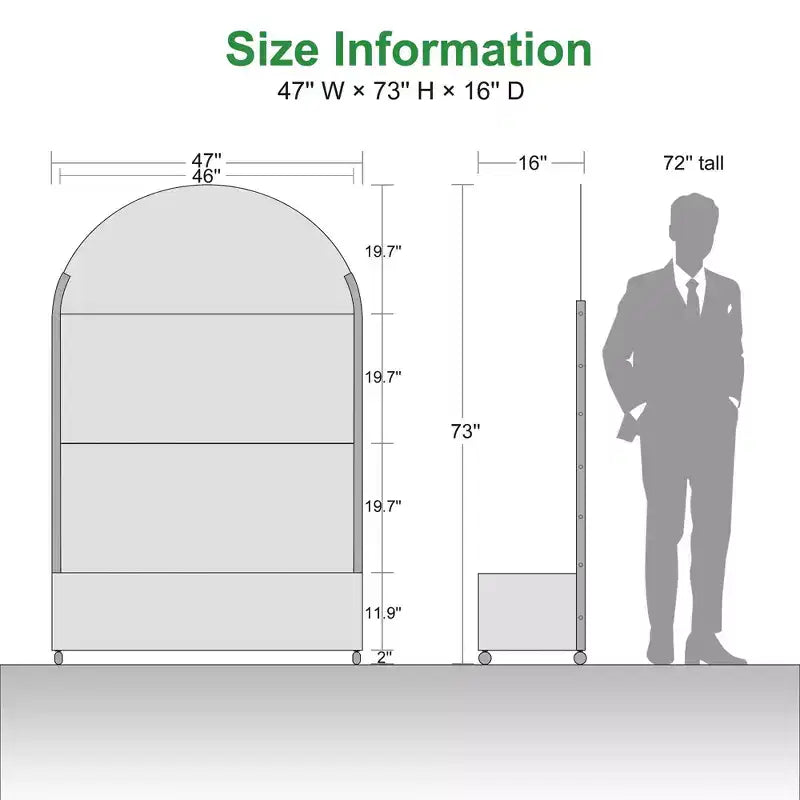 MAYEERTY Fioriera con traliccio in ferro nero ad arco quadrato stile 01, 72x35x16 pollici, set da 3 pezzi