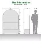 MAYEERTY Fioriera con traliccio in ferro nero ad arco quadrato stile 01, 72x35x16 pollici, set da 3 pezzi