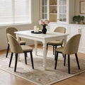 Dining Chairs Set of 4,Ergonomic Upholstered Kitchen Chairs with Steel Legs,Mid Century Modern Fabric Kitchen Chair