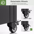 MAYEERTY Fioriera con traliccio in ferro nero motivo a linee parallele 01, stile 47x47x16 pollici, set da 3 pezzi