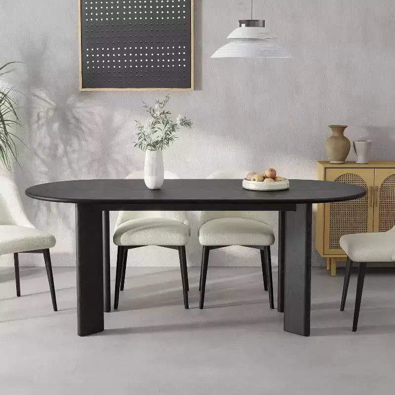 MAYEERTY 67 Tavolo da pranzo ovale in legno per 4-6 persone, tavolo moderno da cucina e sala da pranzo in stile rustico