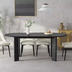 MAYEERTY 67 Tavolo da pranzo ovale in legno per 4-6 persone, tavolo moderno da cucina e sala da pranzo in stile rustico