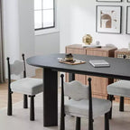 MAYEERTY 67 Tavolo da pranzo ovale in legno per 4-6 persone, tavolo moderno da cucina e sala da pranzo in stile rustico