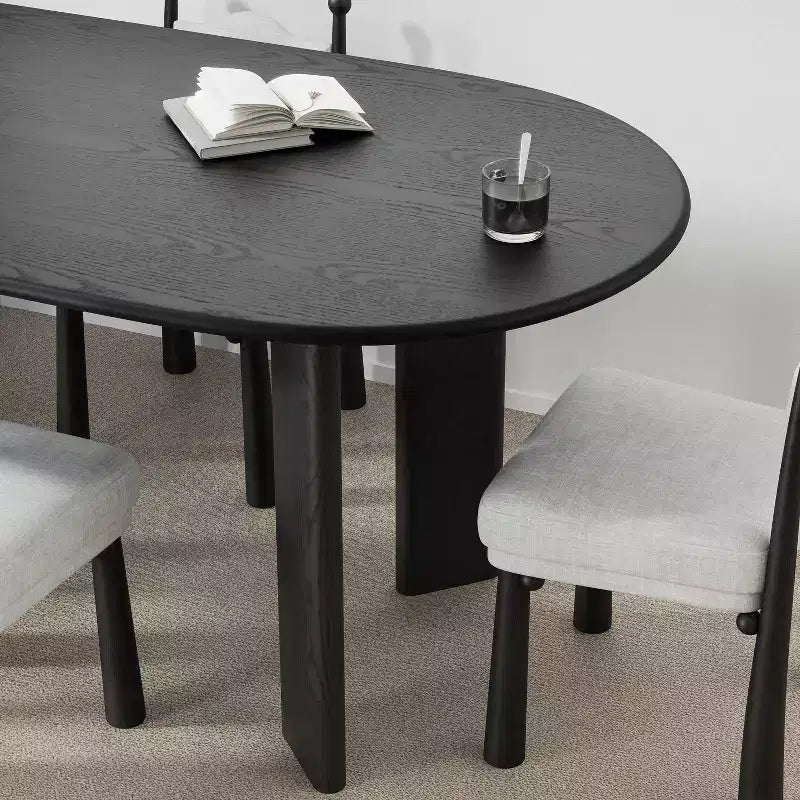 MAYEERTY 67 Tavolo da pranzo ovale in legno per 4-6 persone, tavolo moderno da cucina e sala da pranzo in stile rustico