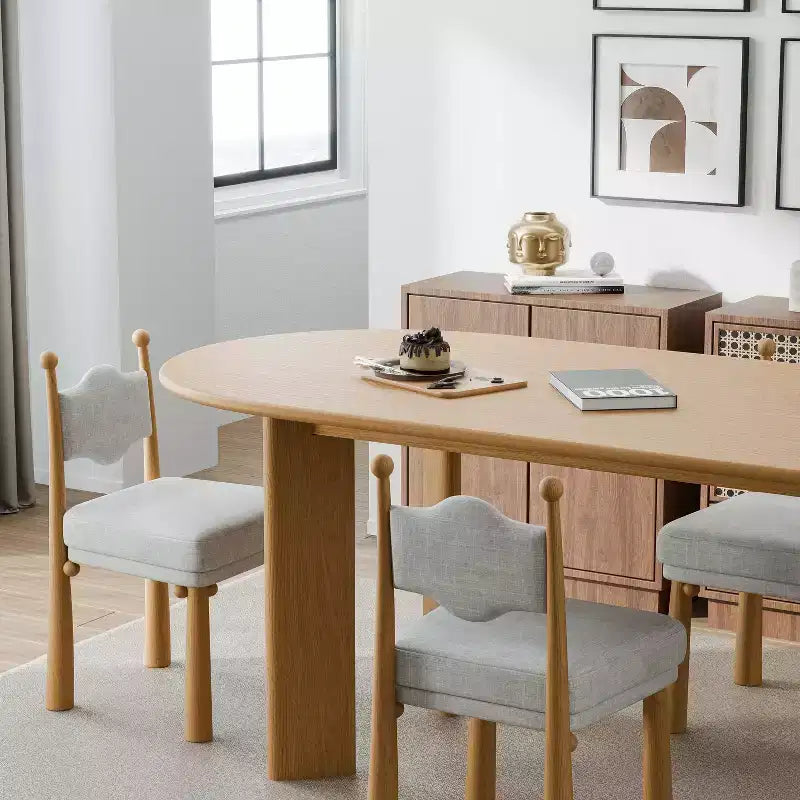 MAYEERTY 67 Tavolo da pranzo ovale in legno per 4-6 persone, tavolo moderno da cucina e sala da pranzo in stile rustico