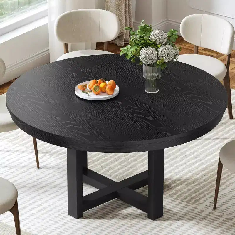 Tavolo da pranzo rotondo in legno MAYEERTY 45 per 4 persone, tavolo da cucina e sala da pranzo moderno in stile rustico