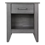 HomeStock comodino grigio 24x21x18, compatto, contemporaneo, con finitura liscia, spazio di archiviazione e design moderno ed elegante