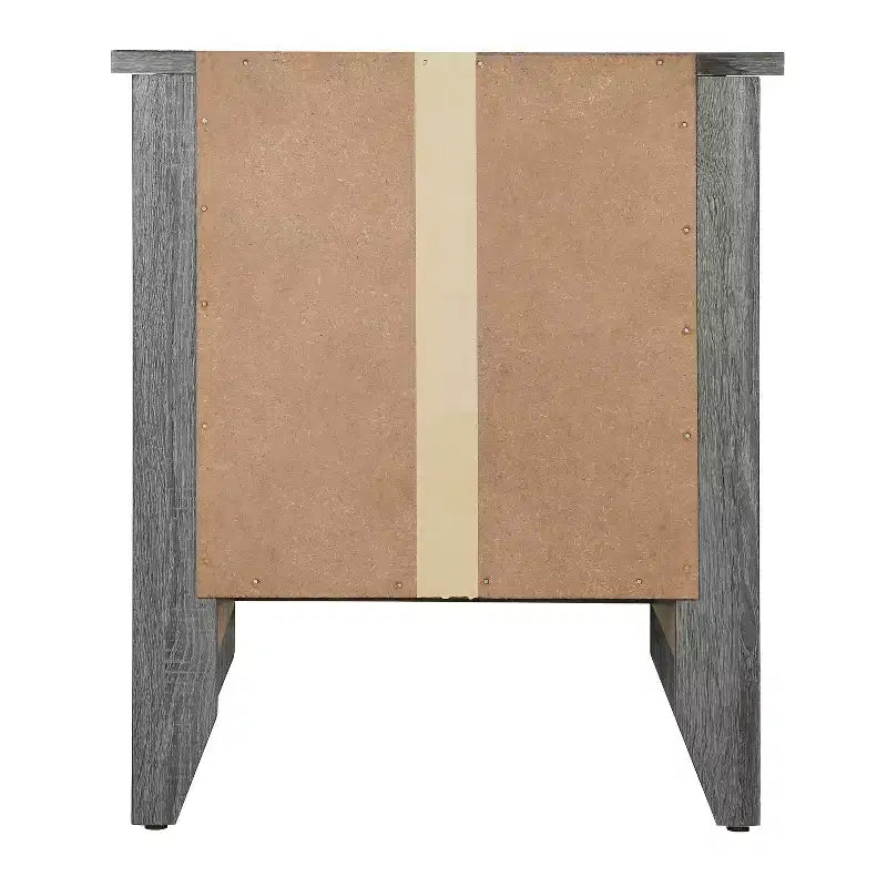 HomeStock comodino grigio 24x21x18, compatto, contemporaneo, con finitura liscia, spazio di archiviazione e design moderno ed elegante