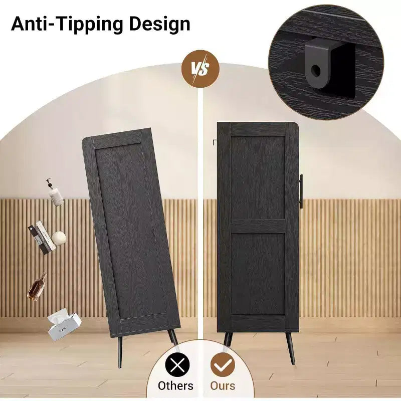 Acekool Scarpiera in Rattan a 6 Ripiani - Organizer con Ante e Ripiani Regolabili per Ingresso, Corridoio e Armadio, Intreccio Naturale