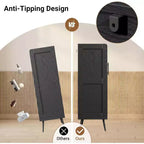 Acekool Scarpiera in Rattan a 6 Ripiani - Organizer con Ante e Ripiani Regolabili per Ingresso, Corridoio e Armadio, Intreccio Naturale