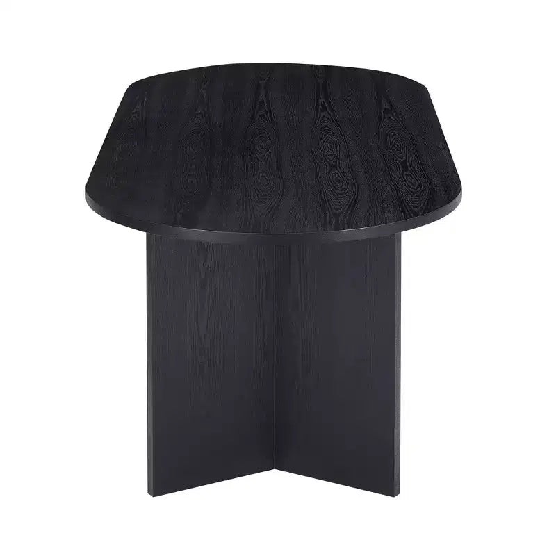 Tavolo da pranzo ovale Homy Casa, finitura in legno nero, centrotavola moderno minimalista