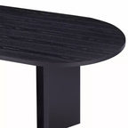 Tavolo da pranzo ovale Homy Casa, finitura in legno nero, centrotavola moderno minimalista