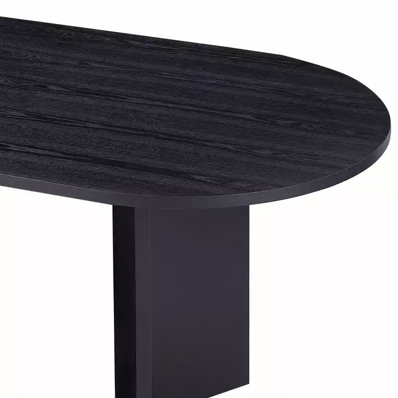 Tavolo da pranzo ovale Homy Casa, finitura in legno nero, centrotavola moderno minimalista