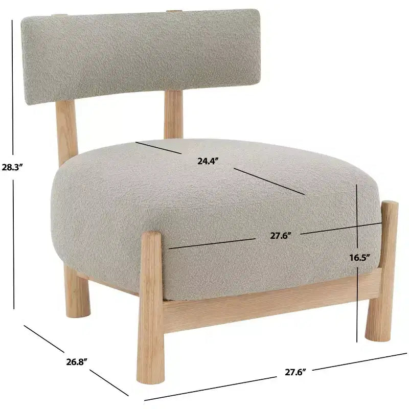 Poltroncina Edwardina Boucle - SFV5112 - Tortora/Naturale - Safavieh Couture