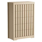 Cassettiera a 5 cassetti scanalati per camera da letto, Comò moderno, Frontali scanalati, Organizer in legno per camera da letto, Soggiorno