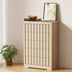 Cassettiera a 5 cassetti scanalati per camera da letto, Comò moderno, Frontali scanalati, Organizer in legno per camera da letto, Soggiorno