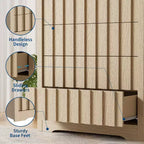 Cassettiera a 5 cassetti scanalati per camera da letto, Comò moderno, Frontali scanalati, Organizer in legno per camera da letto, Soggiorno