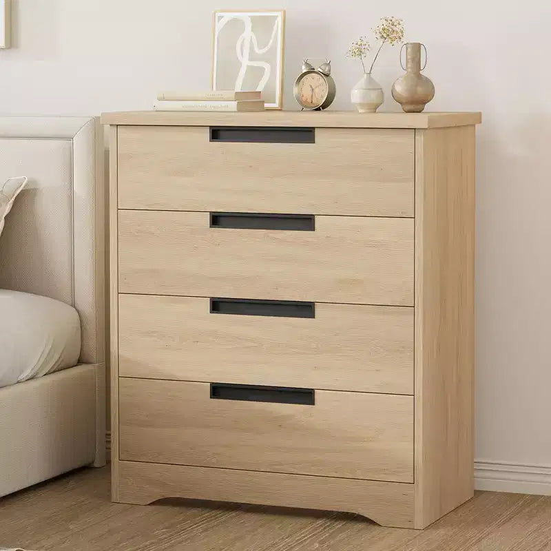 Cassettiera per camera da letto con 4 cassetti, in legno, per armadio, unità di archiviazione per corridoio, soggiorno e ufficio