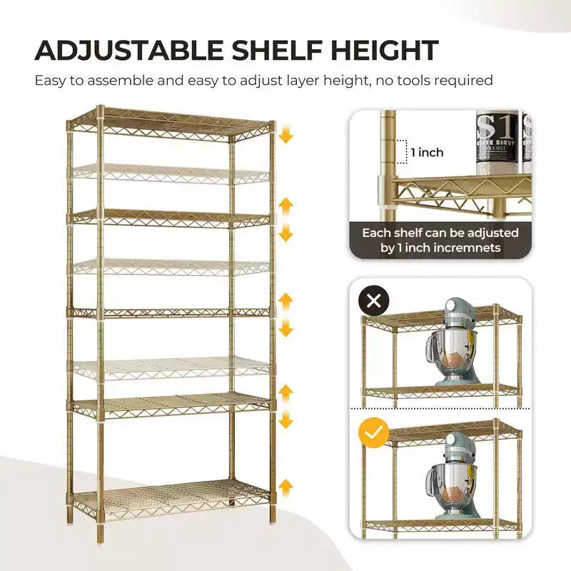Karl Home 35 pollici Larghezza Scaffale Metallico con Ruote