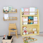 Libreria per bambini a 3 ripiani, porta libri per bambini, aiuta a mantenere in ordine camere da letto, sale giochi e aule, naturale