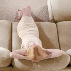 Divano componibile Cloud a 3 posti in ciniglia, in schiuma ad alta densità con bottoni, braccioli ergonomici, base in legno massello per camera da letto/salotto