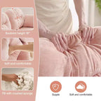 Divano componibile Cloud a 3 posti in ciniglia, in schiuma ad alta densità con bottoni, braccioli ergonomici, base in legno massello per camera da letto/salotto