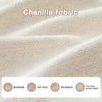 Divano componibile Cloud a 3 posti in ciniglia, in schiuma ad alta densità con bottoni, braccioli ergonomici, base in legno massello per camera da letto/salotto