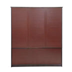 Armadio Keloyid Seusar in Legno Marrone Scuro da 156 cm con 4 Cassetti, 2 Specchi, Asta Appendiabiti e Ripiani
