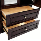 Armadio Keloyid Seusar in Legno Marrone Scuro da 156 cm con 4 Cassetti, 2 Specchi, Asta Appendiabiti e Ripiani