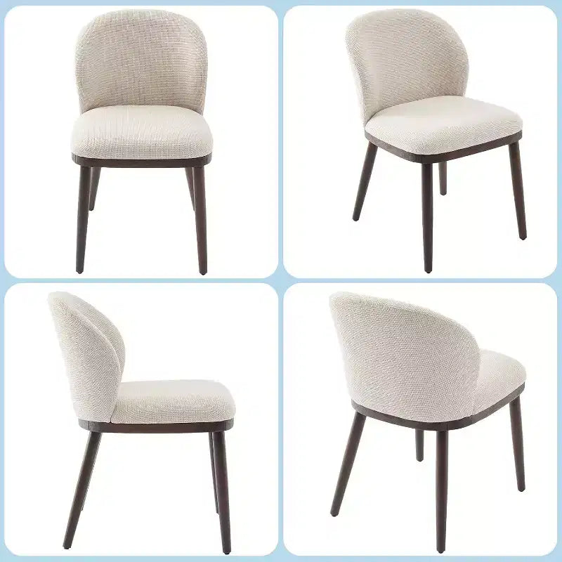 Acekool Set di 2 sedie retrò - Sedute in pelle PU con struttura in acciaio, schienali con accenti in noce, crema per piccoli spazi