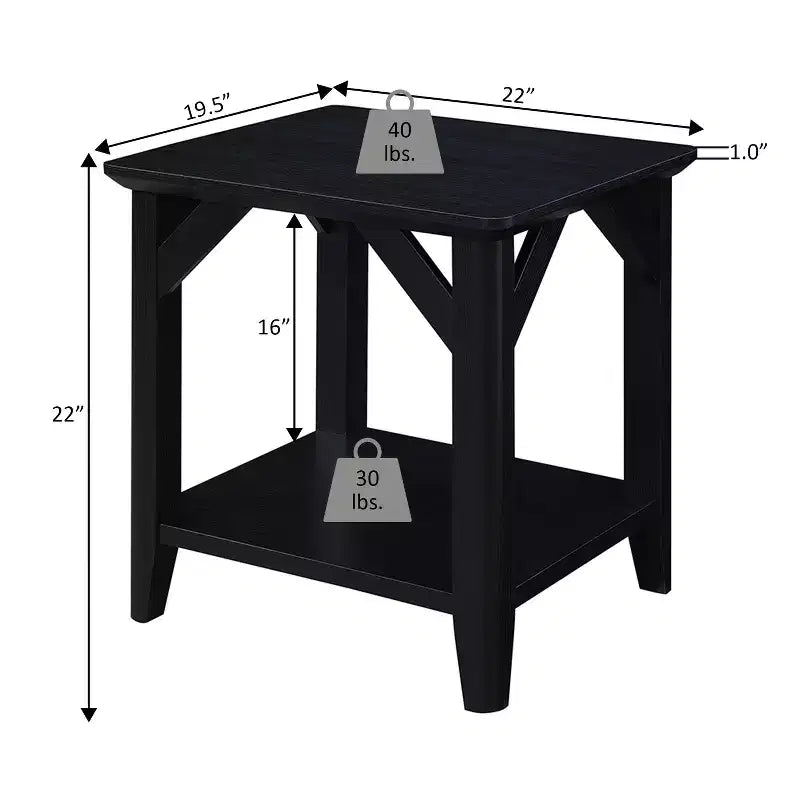 HomeStock Tavolino da Salotto con Piano Rettangolare in Legno, Grigio, Altezza 56 cm - 1 pezzo