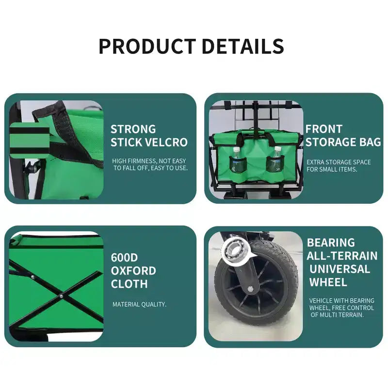Carrello pieghevole TROPOW C verde per campeggio/spesa (confezione da 1)