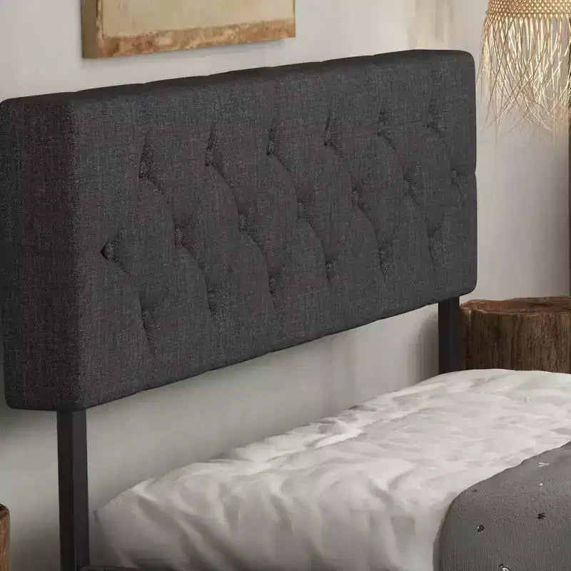TROPOW Letto Matrimoniale Queen Size con Telaio in Metallo, Grigio Scuro, con Porte USB e Testiera Regolabile, Non Richiede Rete a Molle (1 Pezzo)