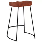Sgabelli da Bar CLIHOME in Legno Massello e Struttura in Metallo, Sedie Vintage per Isola Cucina per la Casa (Set da 2)