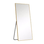 MAYEERTY 59 inch Full Length Mirror Rectangle Aluminum Alloy Frame Dressing Mirror with Bracket Gold