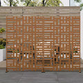 MAYEERTY Room Divider Screen Helen Street 01 Brown Galvanized Sheet 72x47x16in 6-Piece Set