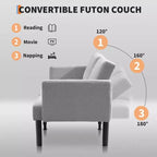 Divano Letto Futon, Divanetto Compatto, Divano Letto Moderno di Metà Secolo, Divano Convertibile
