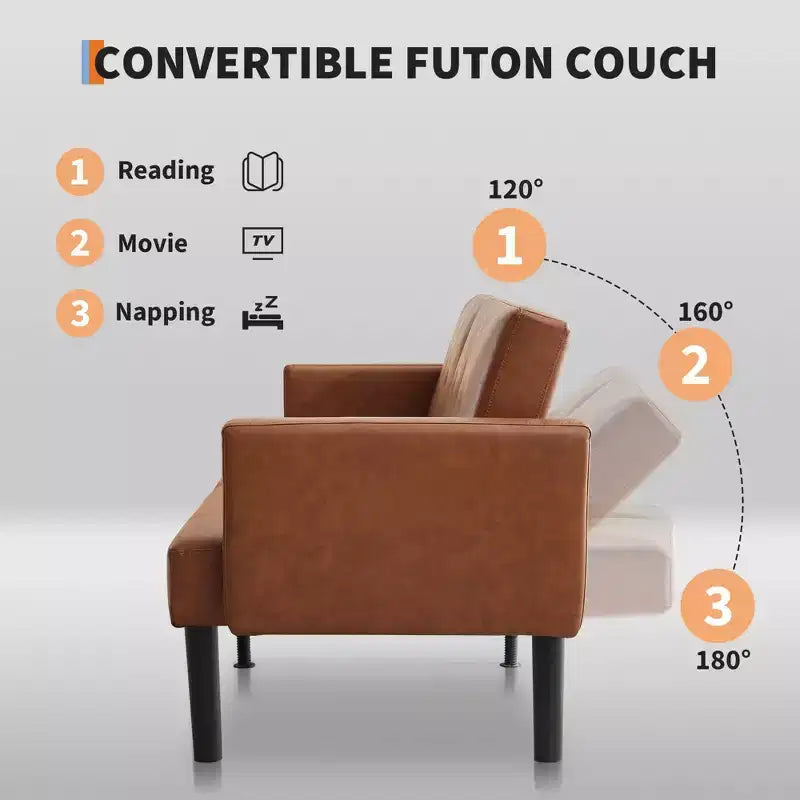 Divano Letto Futon, Divanetto Compatto, Divano Letto Moderno di Metà Secolo, Divano Convertibile